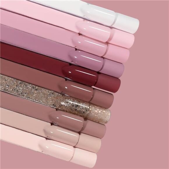 Nude Gel Polish 10 Pcs All Seasons Skin Tones Gel Nail Polish Nude Pink Neutral - Picture 6 of 7